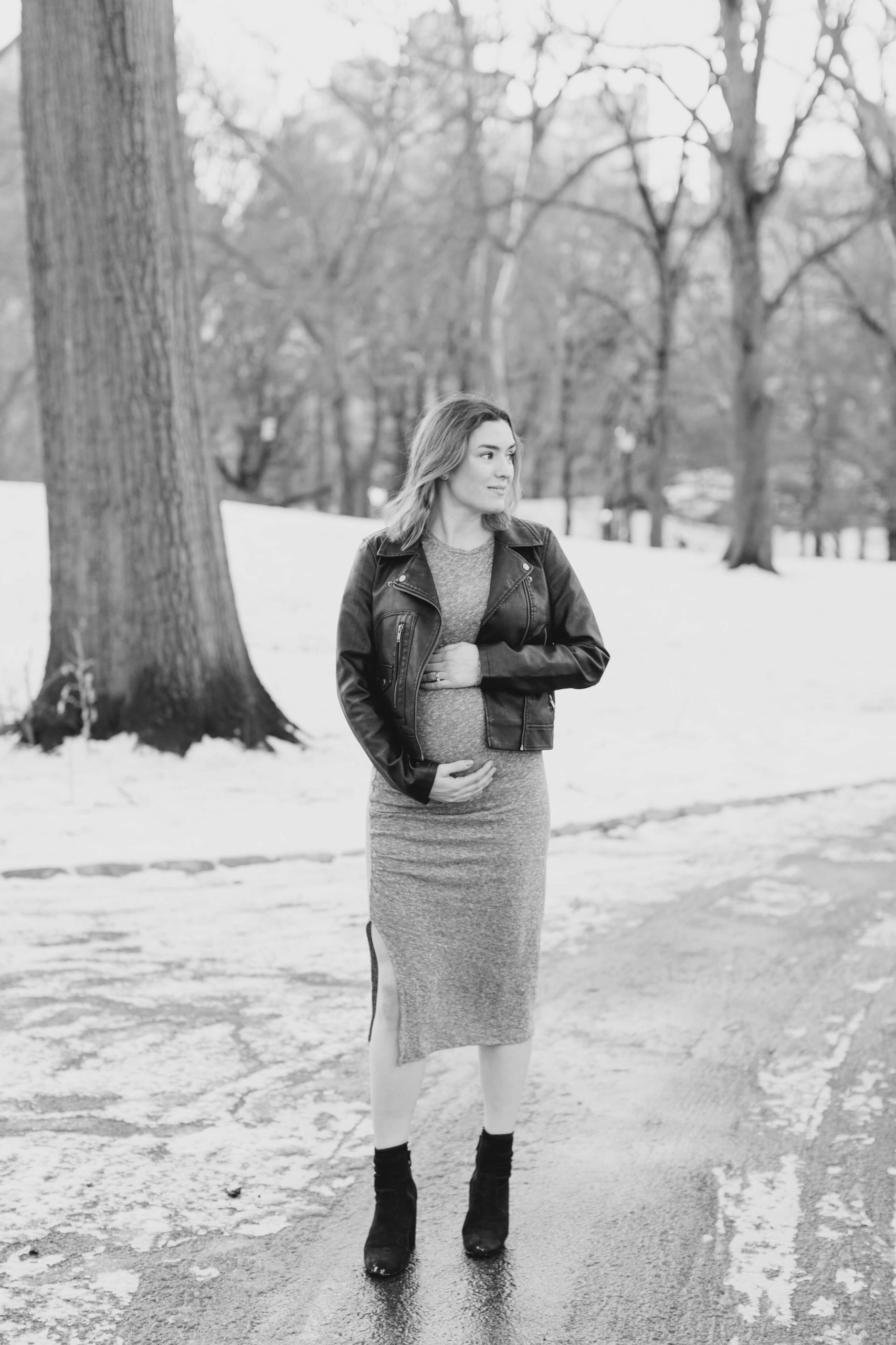 A Winter Maternity Photoshoot in Central Park featured by top NYC family photographer, Jacqueline Clair Photography
